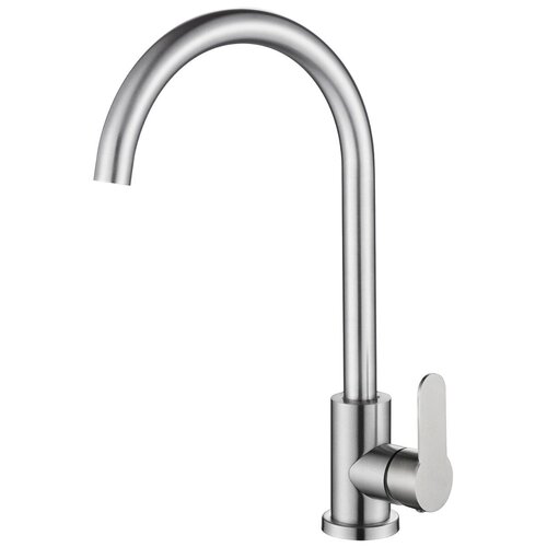 Смеситель для кухонной мойки из нержавеющей стали BIZER Z54001 с высоким поворотным изливом, цвет сатин