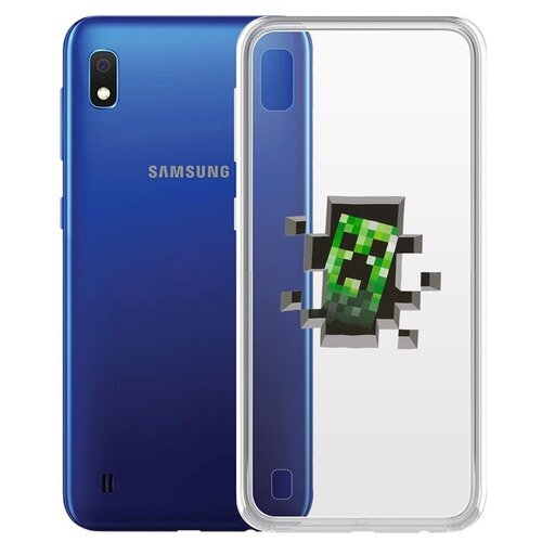 Чехол-накладка Krutoff Clear Case Крипер для Samsung Galaxy A10 (A105) чехол накладка krutoff clear case minecraft крипер для samsung galaxy a03 core a032