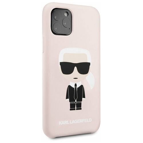 фото Чехол lagerfeld для iphone 11 pro liquid silicone iconic karl hard pink karl lagerfeld