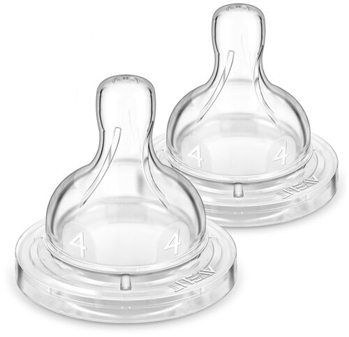 Соска Philips AVENT Classic+ SCF634/27 силиконовая 6м+, 2 шт. прозрачный