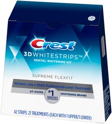 Crest отбеливающие полоски 3D White Supreme FlexFit, 42 шт.