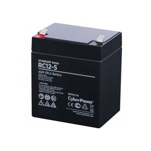 CyberPower батареи комплектующие к ИБП Аккумуляторная батарея RC 12-5 12V 5Ah