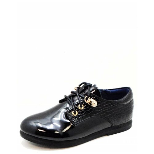 Leopard Kids 151303V детские туфли закрытые черный искусственный лак, Размер 29