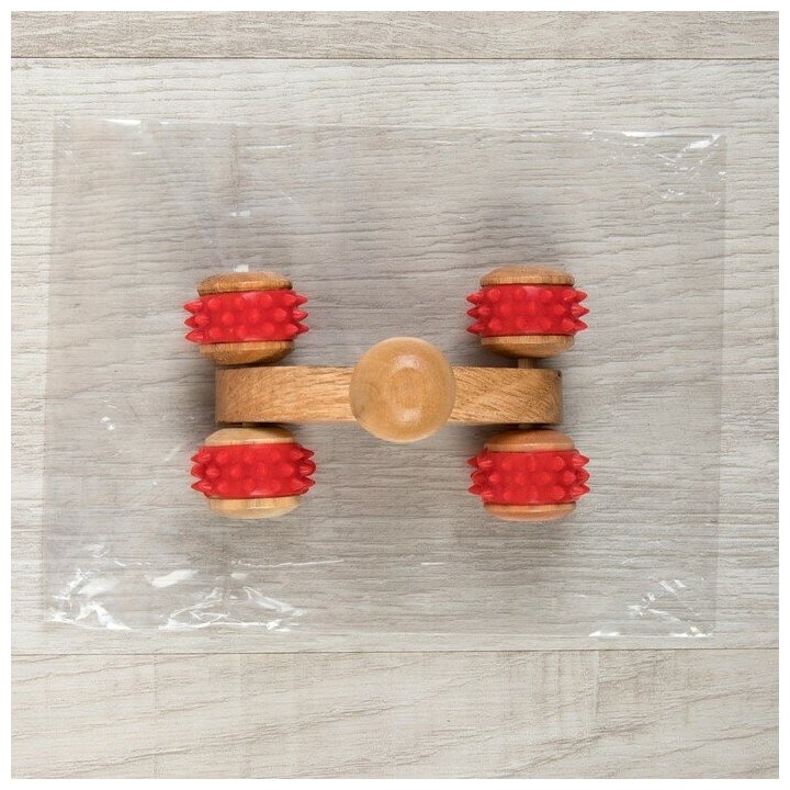 ONLITOP Массажёр универсальный, 9,5 × 6 × 6 см, 4 колеса, деревянный, цвет микс - фотография № 9