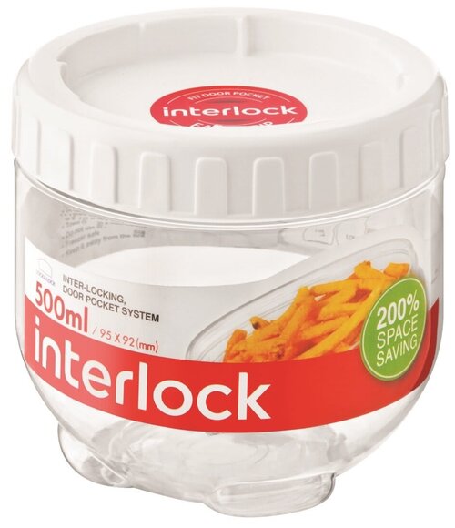 LocknLock Банка для сыпучих продуктов Interlock, 500 мл, 9.5x9.5 см, 9.5x9.5x9.5 см