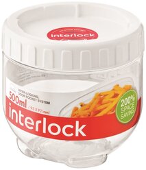 LocknLock Банка для сыпучих продуктов Interlock, 0.5 л прозрачный/белый