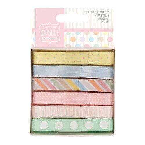 Набор лент Spots & Stripes Pastels по 1 м DOCRAFTS PMA367104