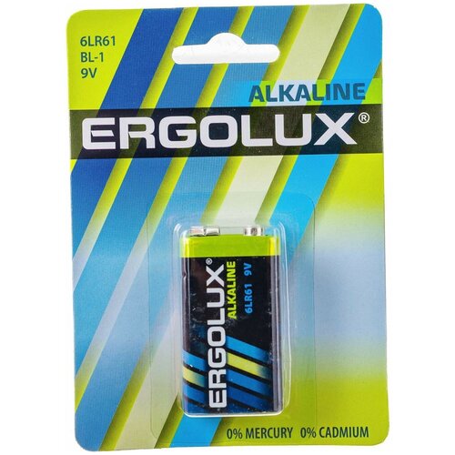 Батарейка Ergolux 11753 9V 1 шт батарейка 6lr61 крона 9v щелочная 1 шт