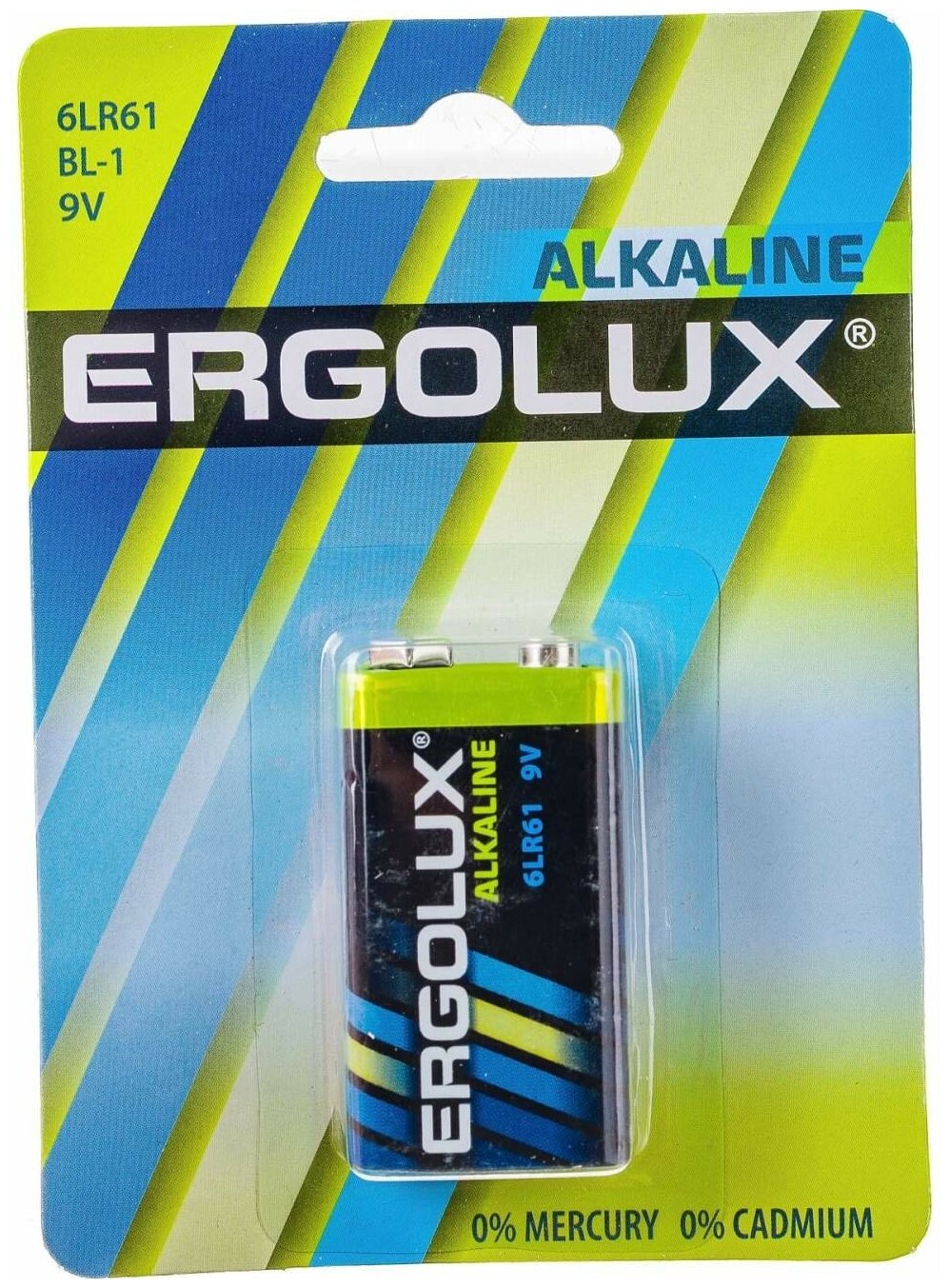 Батарея Ergolux Alkaline 6LR61 BL-1 9V 600mAh (1шт) блистер