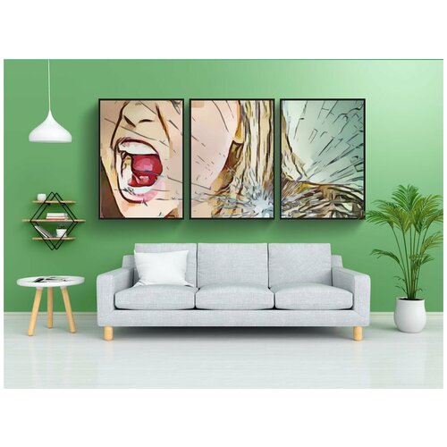 фото Набор модулных постеров для интерьера "психического здоровья, девочка, женщина" 60x90 см. в тубусе, без рамки lotsprints