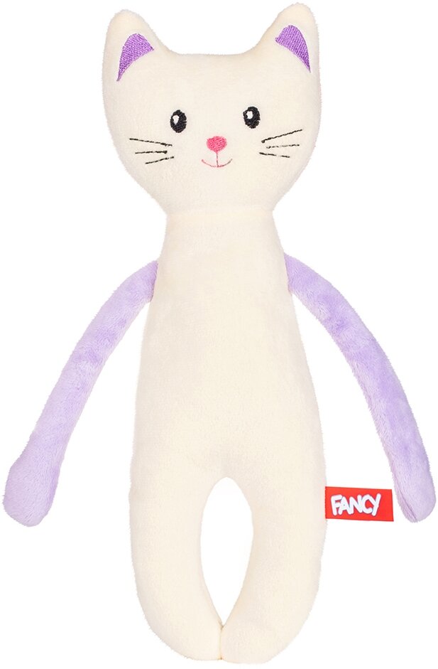 Мягкая игрушка Fancy Котик, 30 см, белый/фиолетовый
