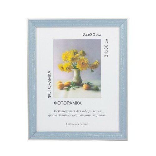 Рамка пластиковая с оргстеклом МРП-16 24х30 см цвет голубой
