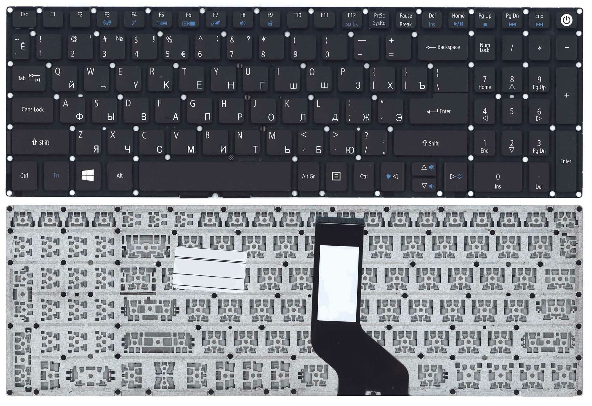 Клавиатура для ноутбука Acer Aspire E5-573 Nitro VN7-572G VN7-592G черная арт 014141 950₽