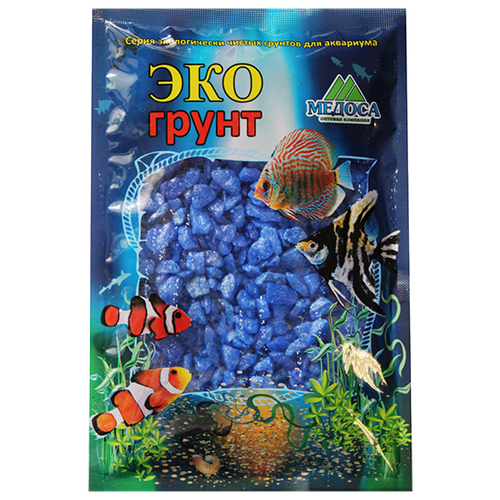 Грунт для аквариума Цветная мраморная крошка синяя блестящая 2 - 5 мм ЭКОгрунт (3,5 кг) грунт для аквариума цветная мраморная крошка черная блестящая 2 5 мм экогрунт 3 5 кг