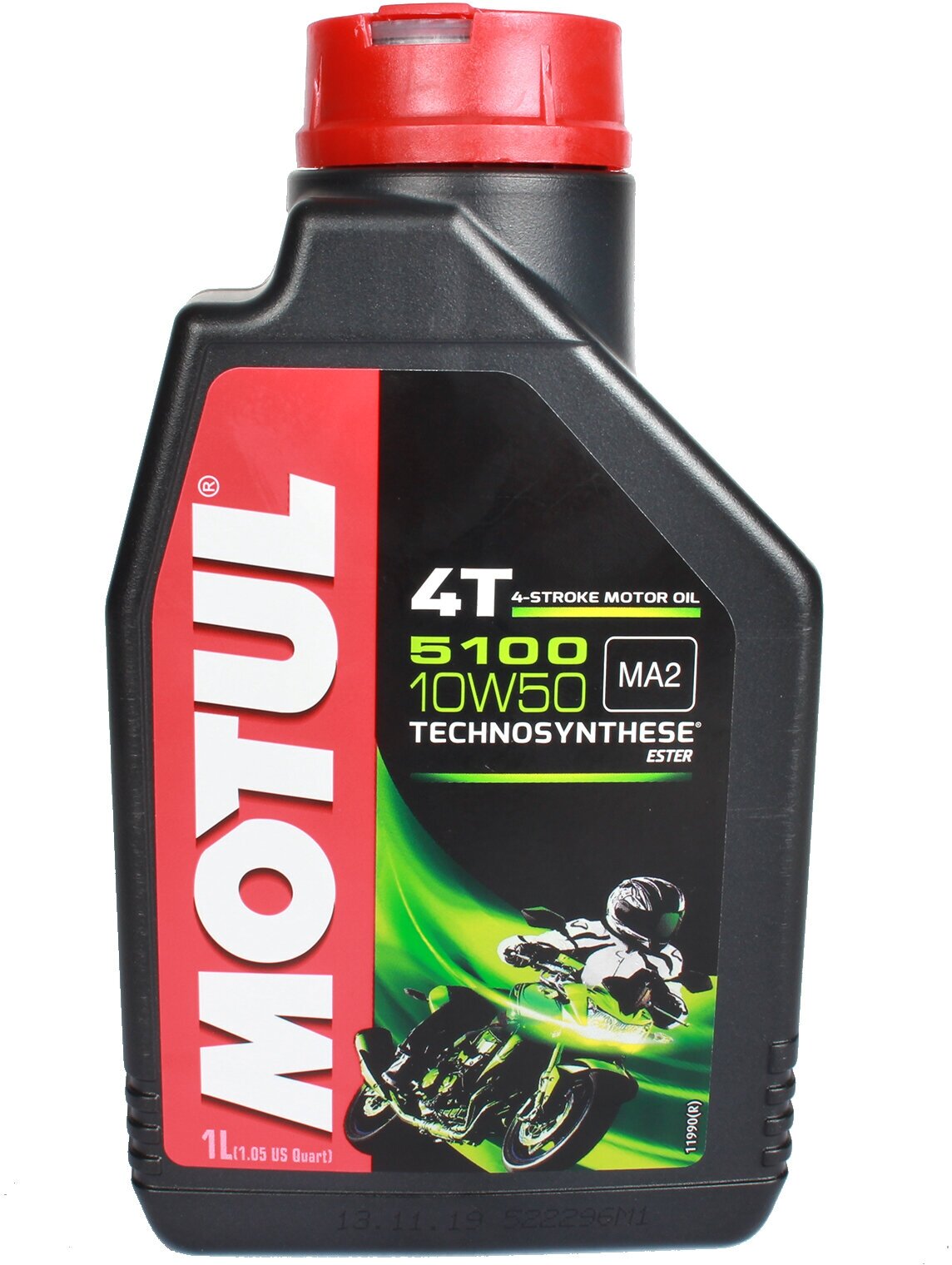 Масло моторное для мотоциклов 10w50 motul 1л technosynthese 5100 sm, ma2 4т, motul, 104074