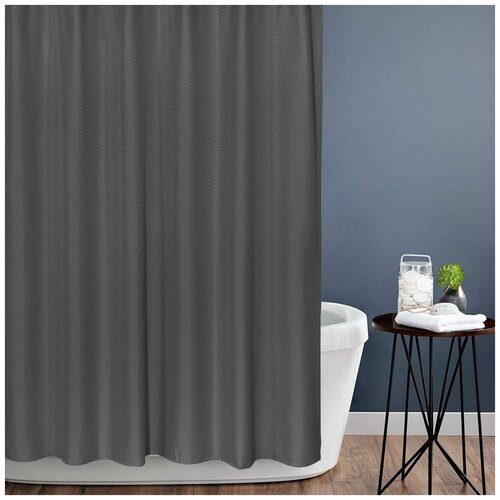 Carnation Home Fashions Штора для ванной Carnation Home Fashions Grace Jacquard Black 180x213 см