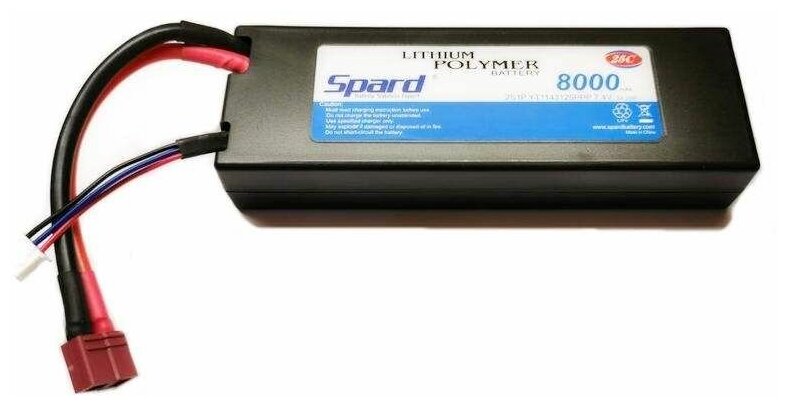 Spard Аккумулятор Spard LiPo 7.4V 2S 25C 8000mAh (T-plug) - YT1143125PPP