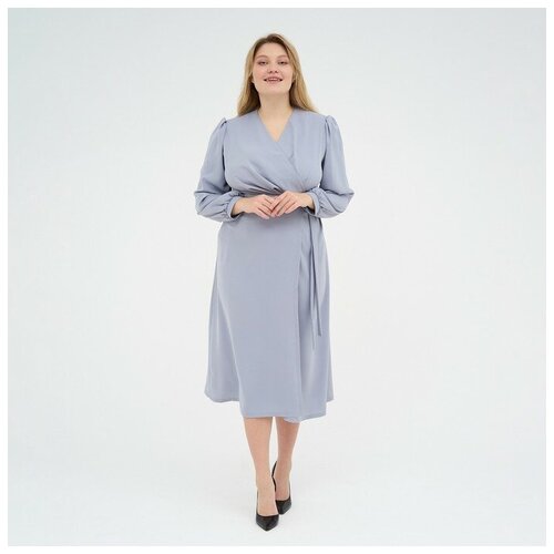 фото Платье женское mist, plus-size, р.58, серо-голубой./в упаковке шт: 1