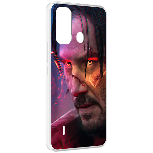 Чехол MyPads cyberpunk 2077 Джонни Сильверхенд для ITEL A49 / A58 / A58 Pro задняя-панель-накладка-бампер чехол mypads cyberpunk 2077 джонни сильверхенд для zte nubia z40s pro задняя панель накладка бампер