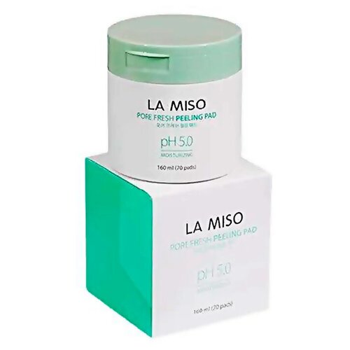 LA MISO Салфетки для лица очищающие и отшелушивающие рh 5.0. Pore fresh peeling pad, 60 шт.