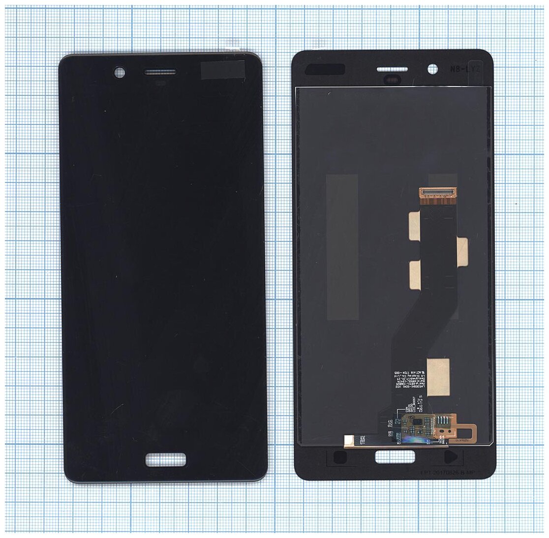 Дисплей (экран) в сборе с тачскрином для Nokia 8 черный
