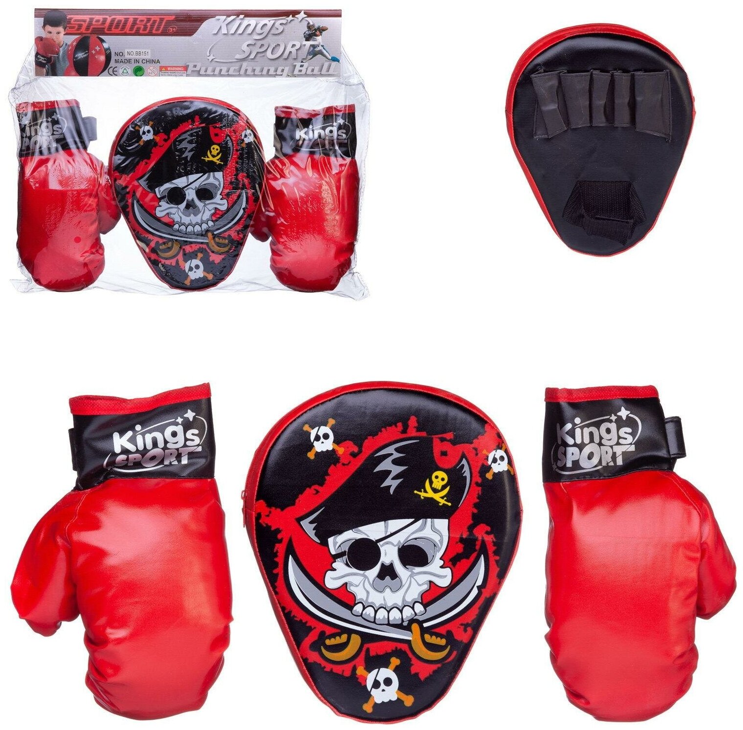 фото Набор боксерский Junfa Пират: перчатки и боксерская лапа