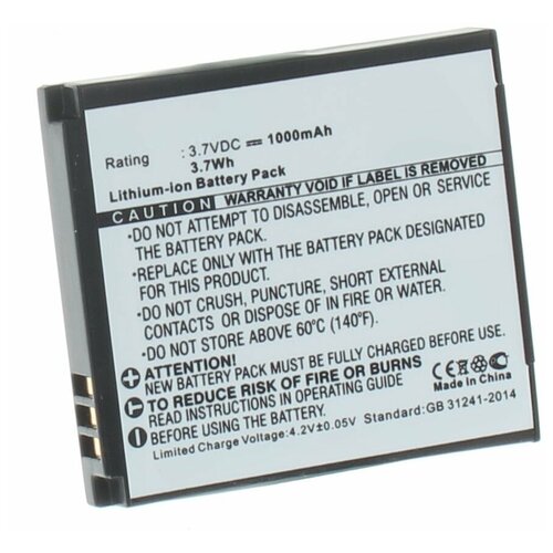 Аккумулятор iBatt iB-U1-F261 1000mAh для Samsung Digimax L730, Digimax i8, Digimax L830, Digimax NV33, Digimax NV4, Digimax PL10 (CL5), аккумуляторная батарея для фотоаппарата samsung slb 0937