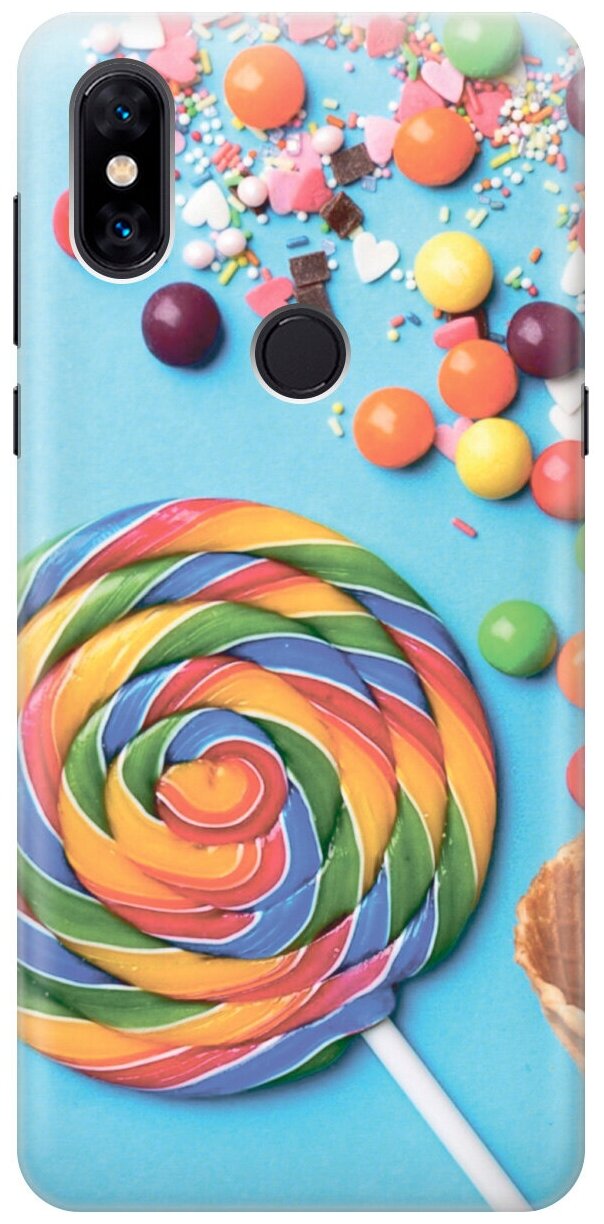 Силиконовый чехол на Xiaomi Mi Mix 3 / Сяоми Ми Микс 3 с эффектом блеска "Разноцветный леденец"