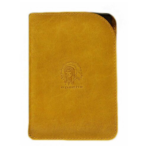 фото Обложка для паспорта apache, натуральная кожа, подарочная упаковка, желтый