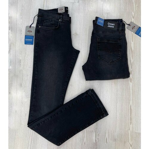 фото Джинсы crown, размер w40/l36, серый