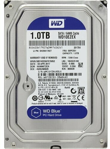 Жесткий диск Western digital Blue 1 Тб WD10EZEX