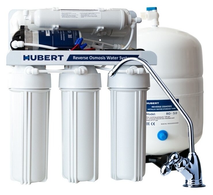 Фильтр под мойкой Hubert FE-105 с насосом (RO50B-DR 50 белый)