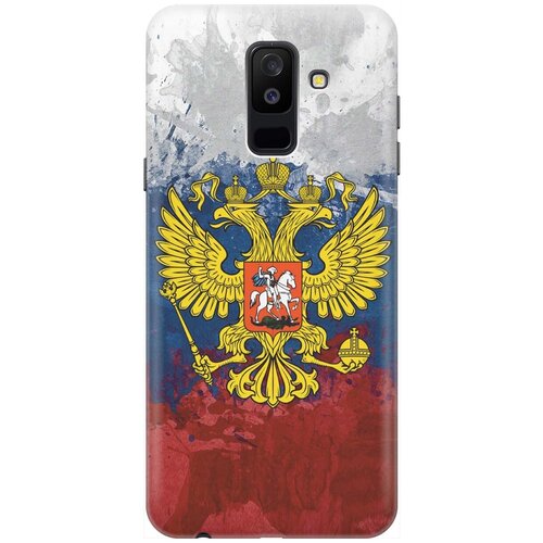 фото Gosso ультратонкий силиконовый чехол-накладка для samsung galaxy a6 plus (2018) с принтом "герб и флаг рф"