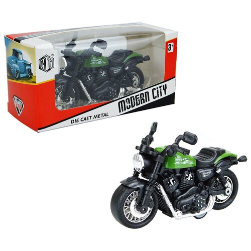 фото Игрушки для мальчиков, мотоцикл, инерционный,зелено-черный, размер - 11 х 4 х 7 см yar team