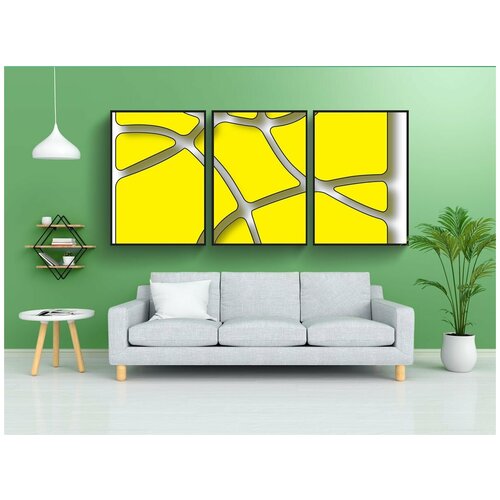 фото Набор модулных постеров для интерьера "лабиринт, желтый, 3d" 60x90 см. в тубусе, без рамки lotsprints