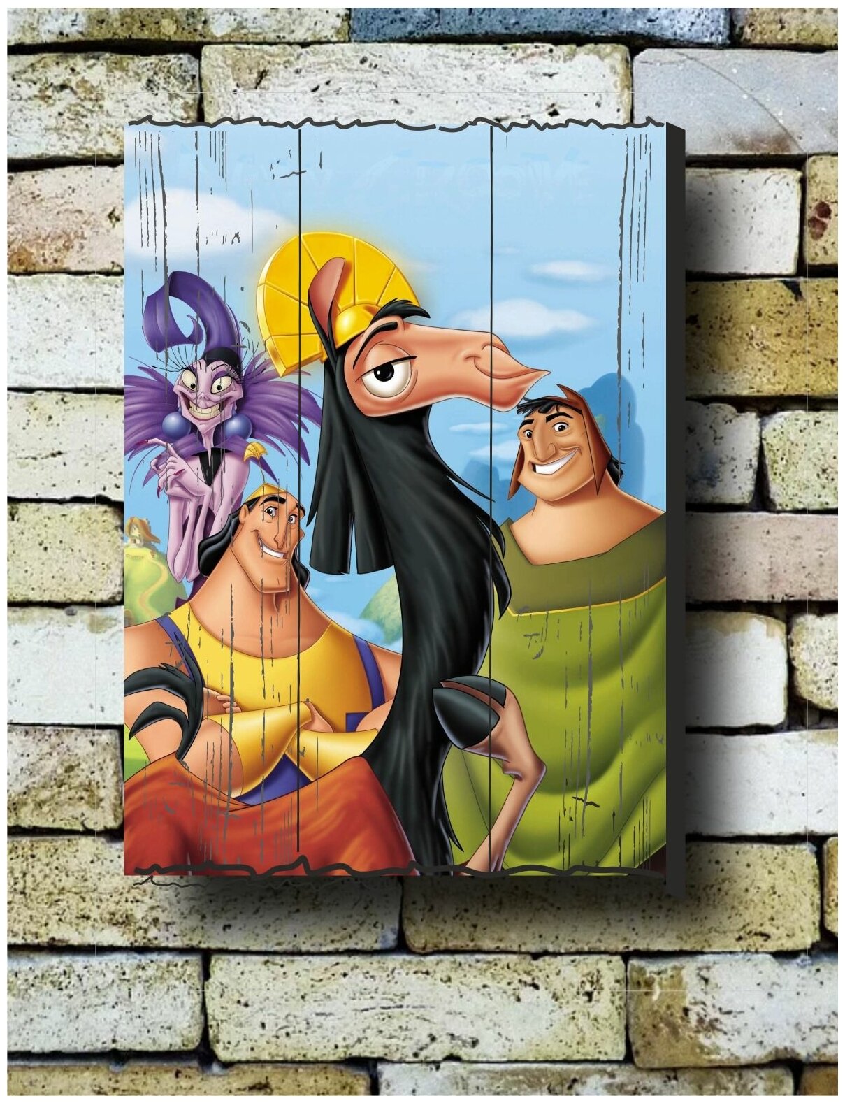 Картина на досках 'Похождения Императора. Лама' 30/40 cv