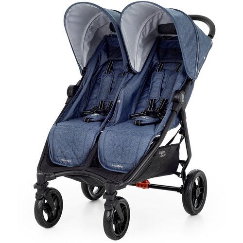 фото Прогулочная коляска для двойни valco baby slim twin, denim, цвет шасси: черный