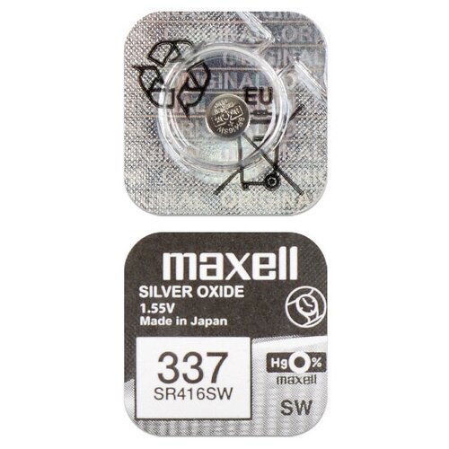 Элемент питания MAXELL SR416SW 337 (0%Hg), 1шт maxell батарейка maxell sr416sw 337 0%hg