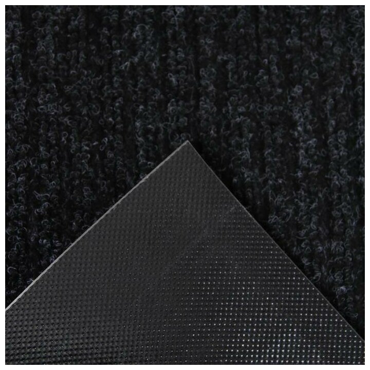 Коврик влаговпитывающий придверный с окантовкой Доляна «Стандарт», 40×60 см, цвет чёрный - фотография № 4