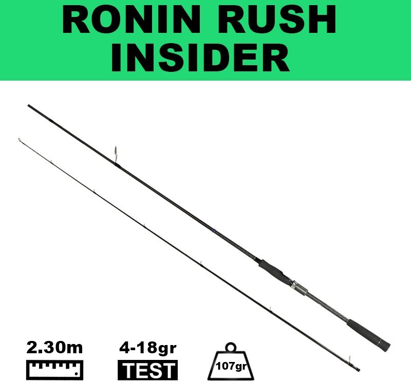 Джиговый универсальный спиннинг RONIN RUSH INSIDER 762ML, 2.30m, 4-18gr