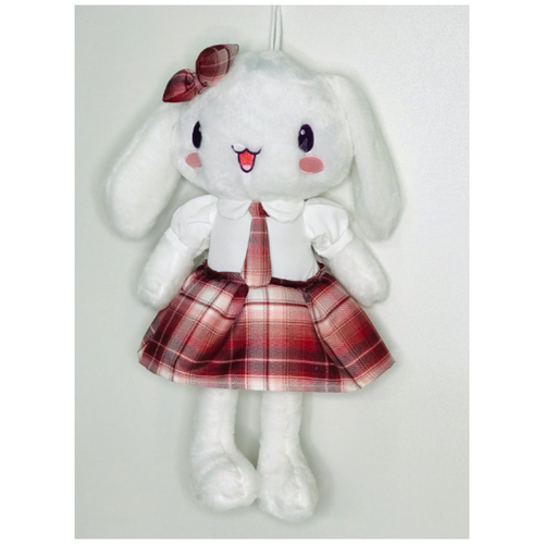 фото Мягкая игрушка зайка , белый зайчик , плюшевый зайка юбка в клеточку , 50 см plush toys