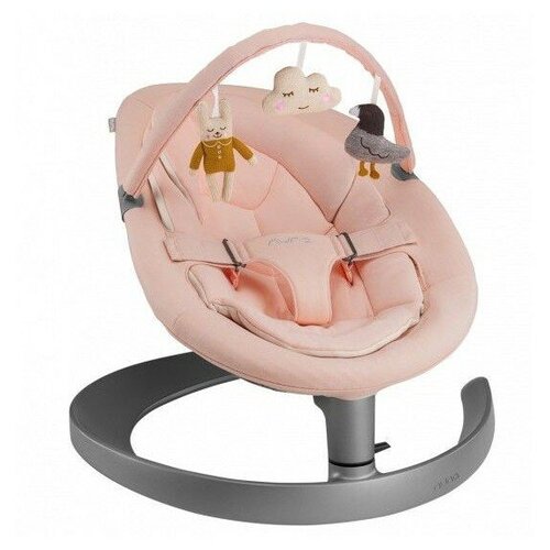 фото Шезлонг-качели для новорожденных nuna leaf grow toy peach +дуга с игрушками, розовый