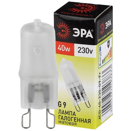 фото G9-jcd-40-230v-fr эра (галоген, капсула мат., 40вт, нейтр, g9) (100/1000/35000) c0027368 (упаковка 20 шт)