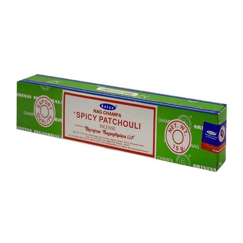 Благовония Satya Spicy Patchouli, Пряный Пачули Сатья, ароматические палочки, индийские, для дома, медитации, 15г ароматические палочки благовония satya сатья аромат пачули spicy patchouli 15 гр