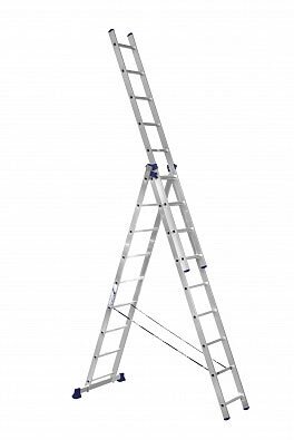 Стремянка Alumet Лестница-стремянка трехсекционная алюминиевая 3х9 5309