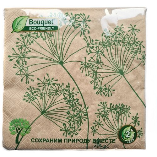 Салфетки Bouquet eco-friendly 33*33, 2хсл,25л. Крафт «Гармония»