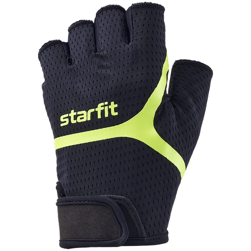 Перчатки для фитнеса Starfit WG-103, черный/ярко-зеленый (M)