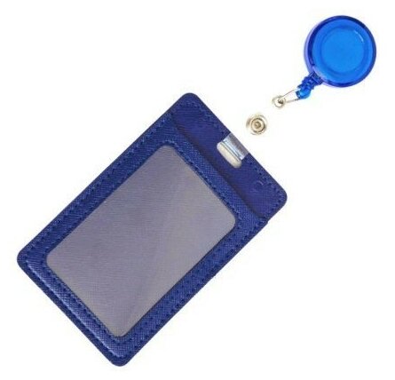 Обложка (бейдж) для проездного, карты, пропуска с держателем-рулеткой (фуксия)