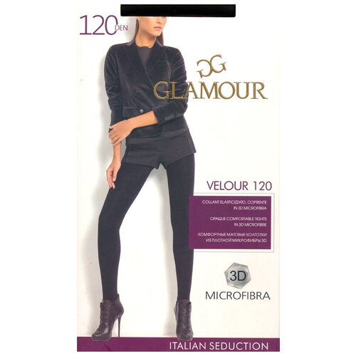 колготки glamour velour 120 den размер 5 черный Колготки Glamour Velour, 120 den, 5 шт., размер 2, черный