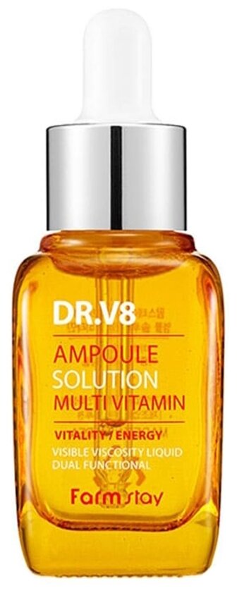 Сыворотка ампульная мультивитаминная FarmStay DR.V8 Ampoule Solution Multi Vitamin, 30ml - фото №1